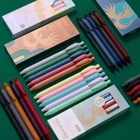 5pcsbox retro dark colored gel pens retractable 0 5mm fine point morandi macaron color pens for journaling office accessories