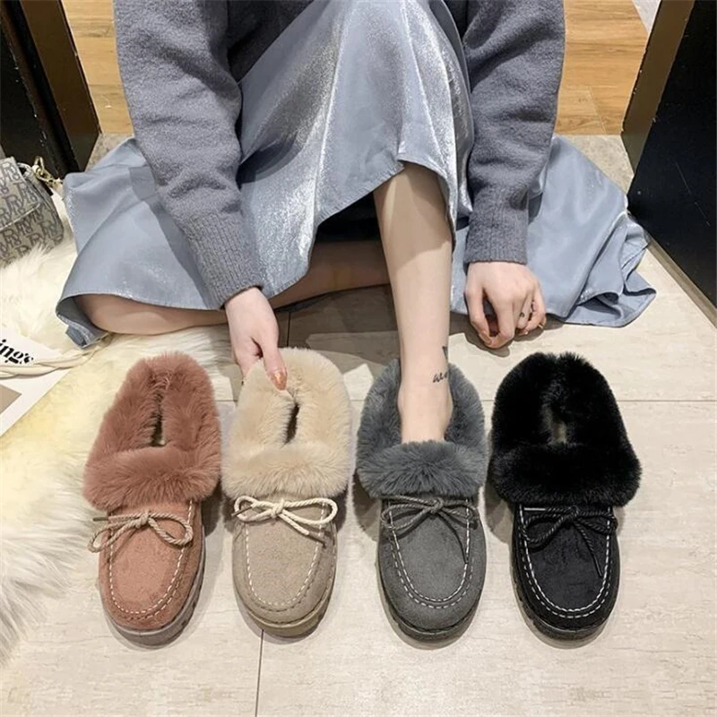 

Winter Women Boots Ladies Female Brand Fashion Designer Luxury Flat Platform Ankle Fur Boots Shoes Woman Snow Boots for Women