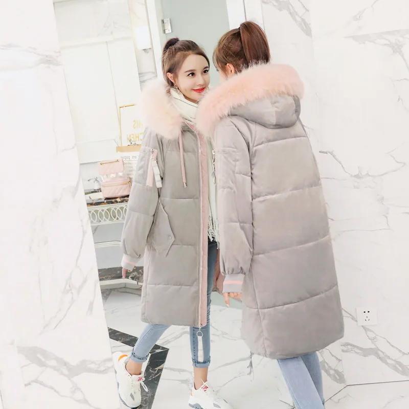 Winter Jacket Women Korean Loose Parka Plus Size Down Cotton Pad Gold Velvet Bread Clothes Casual Thick Cotton Hooded Coat Women