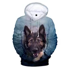 Толстовка с капюшоном для мужчин и женщин, повседневный свитшот с 3D принтом животных, собак, пуловер для плавания в стиле Харадзюку, осень