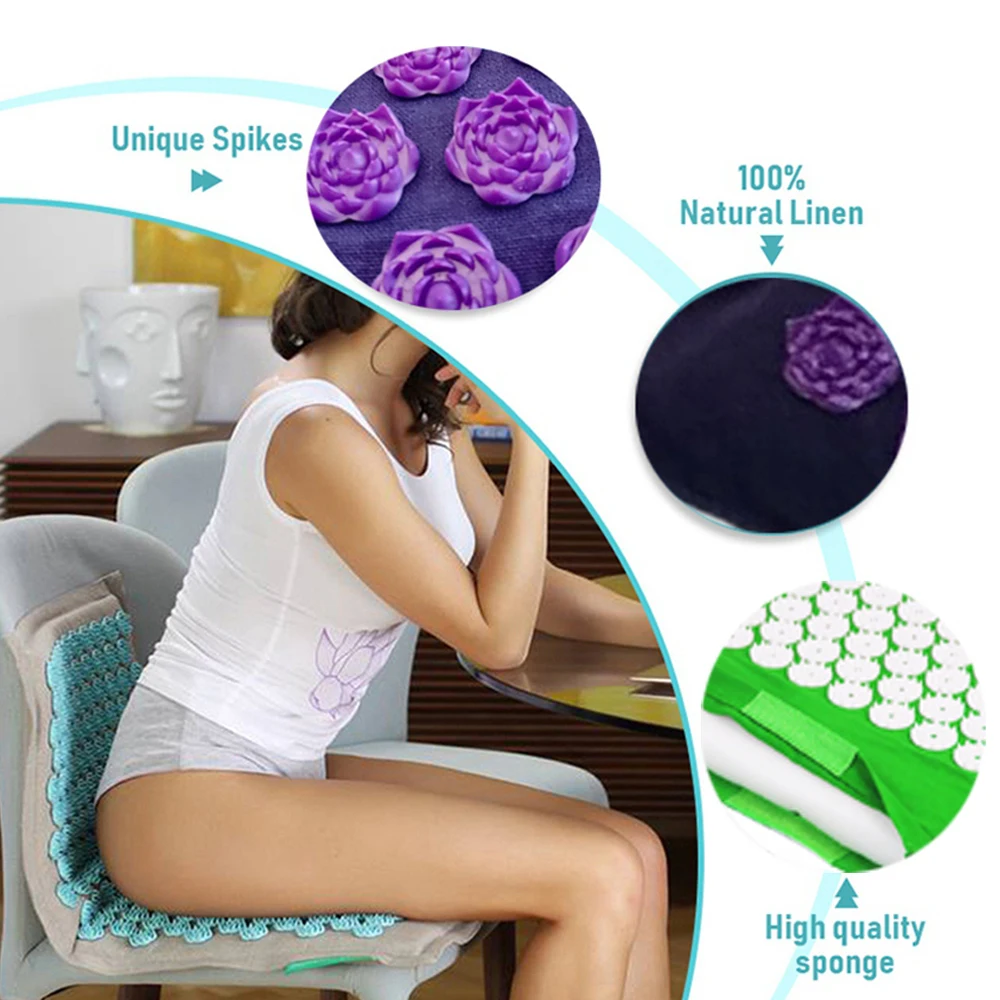 Йога массажная подушка коврик для иглоукалывания Лотос акупунктурный набор