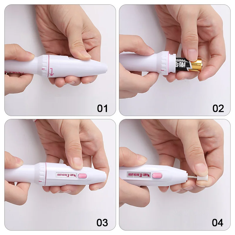 

5 In 1 Professional Electric Nail Drill Kit Battery Manicure Pedicure Grinding Polishing Nail Mini Portable Tools Machine