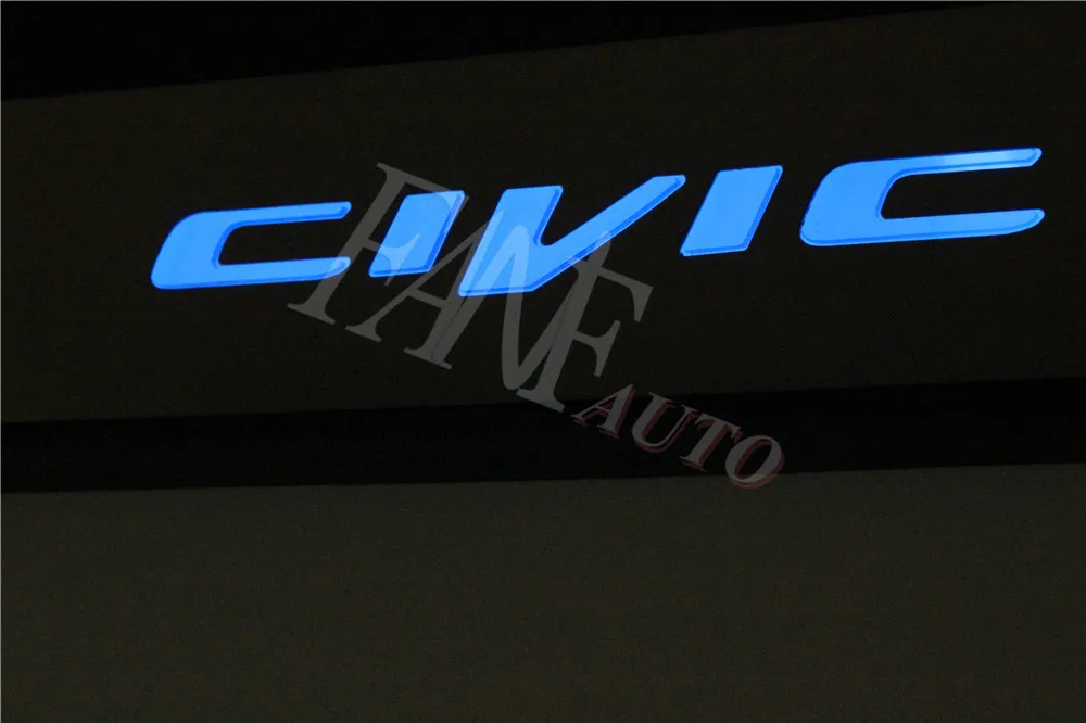 Стайлинг автомобиля светодиодная Накладка на порог из нержавеющей стали