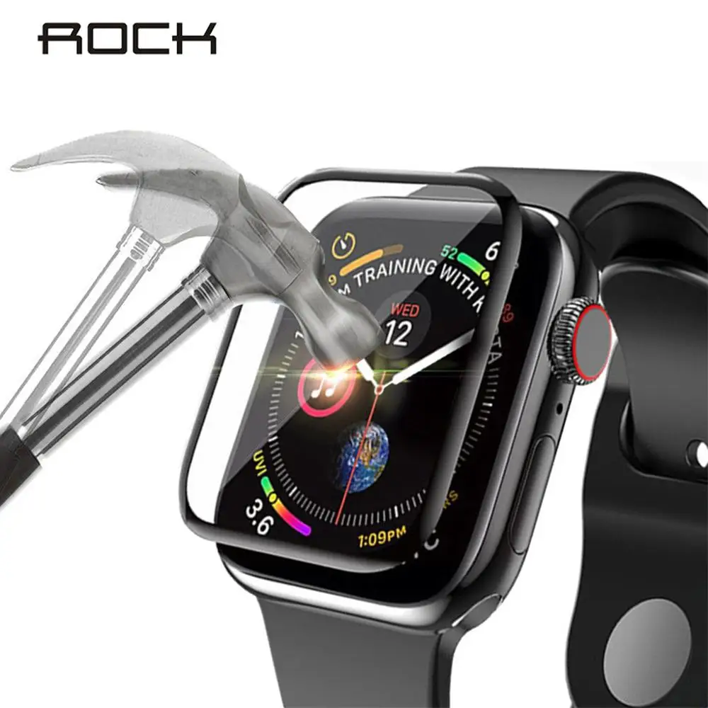 Защитное стекло ROCK для Apple Watch 5 4 44 мм 40 42 38 3D изогнутая поверхность закаленное iwatch