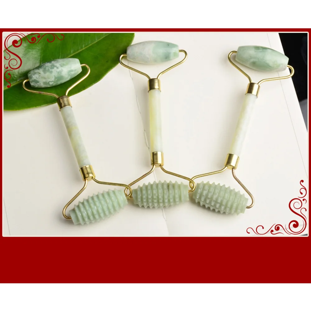 Кристаллический кварцевый ролик Нефритовый камень двойная головка Шипованная