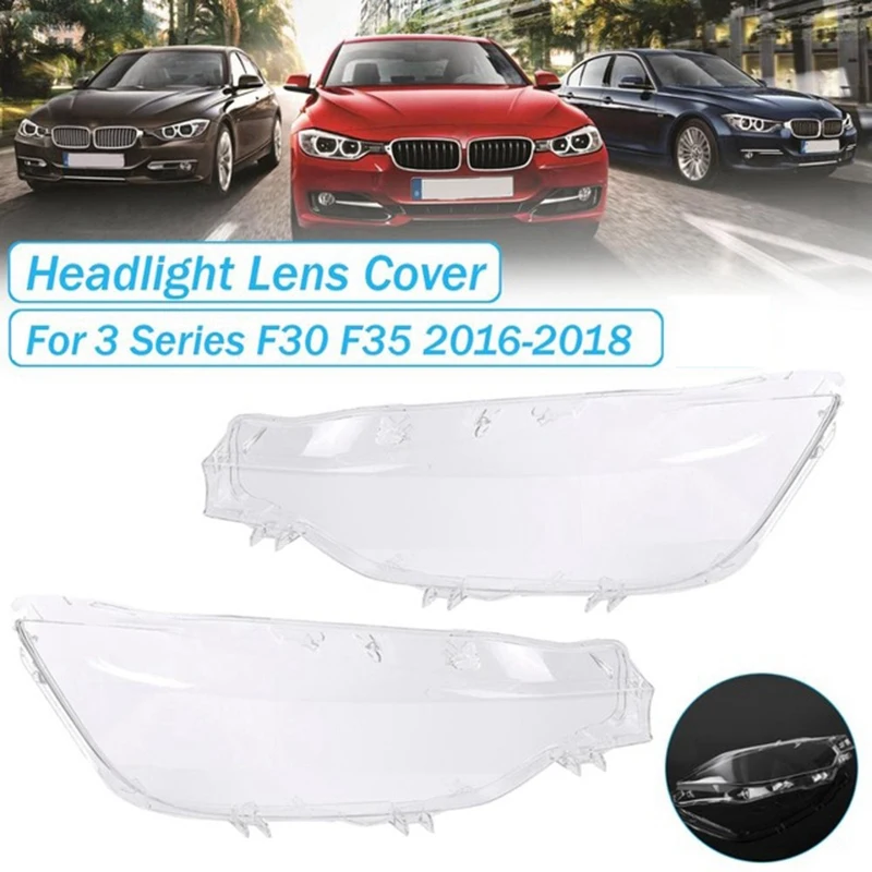 

Pair Headlight Head Light Lamp Shell Car Headlight Head Light Lamp Lens Shell Cover For-BMW F30 F35 3 Series 2016-2018