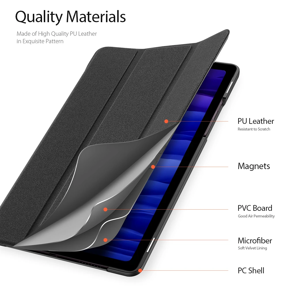 Кожаный чехол для планшета Samsung Galaxy Tab A7 2020 умного сна пробуждения DUX DUCIS DOMO