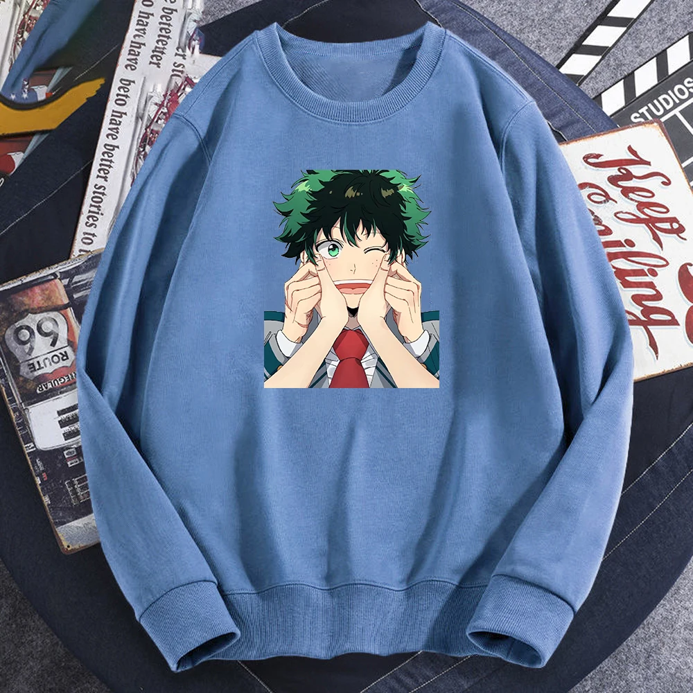 

Мужские толстовки Midoriya Izuku deku с принтом, крутые мужские толстовки с надписью «My Hero Академия», осенняя хлопковая толстовка с круглым вырезом ...