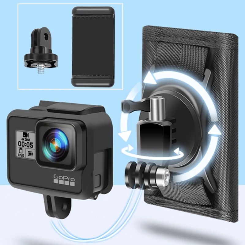 Обновление 360 градусов вращения Сумка зажим для DJI OSMO/Gopro8/Sjcam Quick Release держатель рюкзака адаптер кронштейн аксессуары