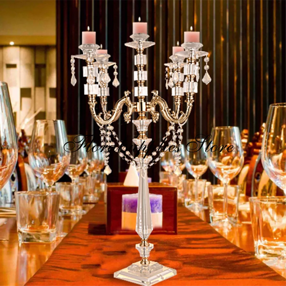 

New Wedding Candle Holders 5-arms Candelabras 77 CM/30" Height Marriage Candlestick Wedding Centerpieces Home Decor