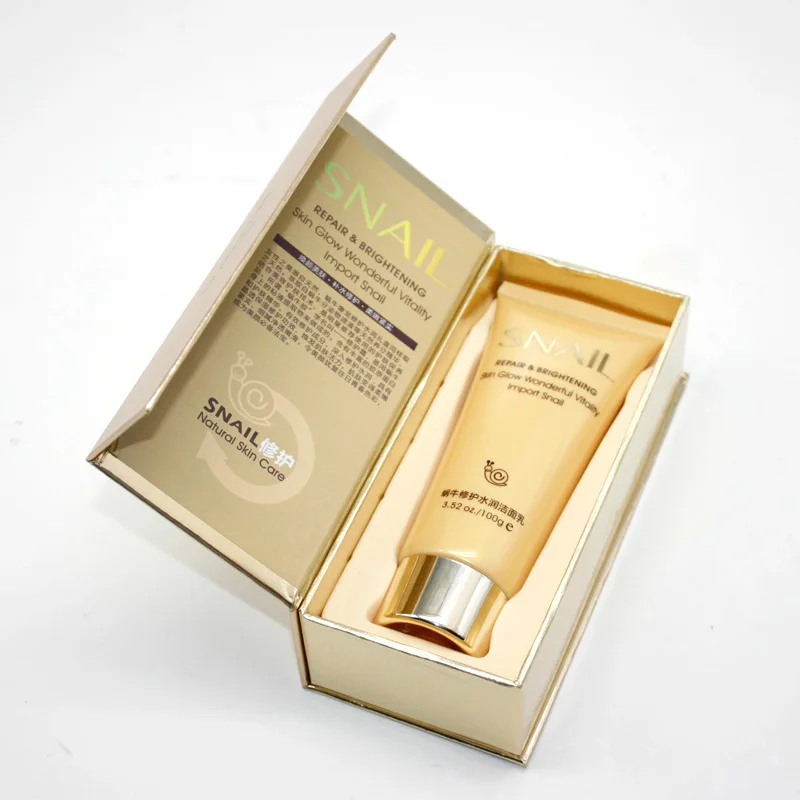 Восстанавливающий отбеливающий пенный очиститель для лица Bioaqua Snail увлажняющее