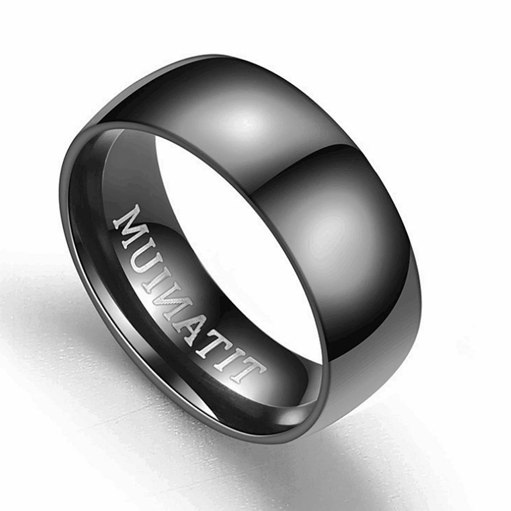 Винтажные черные кольца Goth для мужчин 1 шт. круглые свадебные классические