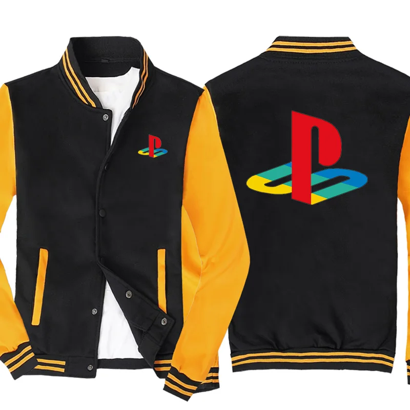 

NEW Fashion Men Playstation Logo Baseball Jacket Mens Sportswear Casual Sweatshirt Hip Hop Harajuku Unisex Uniform
