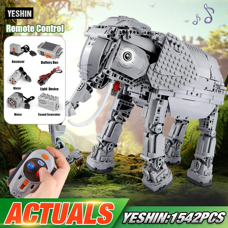 DHL Yeshin 7107, Звездный план, игрушки, пульт дистанционного управления, набор слонов, креативные строительные блоки, кирпичи, электрические наборы, Детский Рождественский подарок