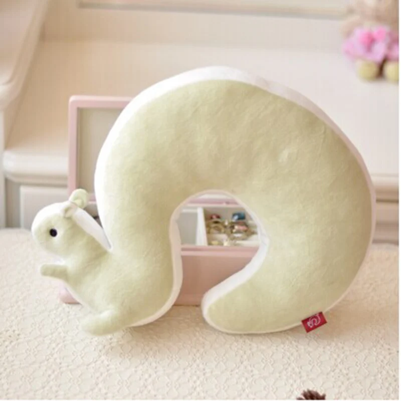 

Plush Pillow Cushion Pattern Car Plush Protection1PC Animals Squirrel Pillows U Shaped Foam Particles Pillows travel Plush neck