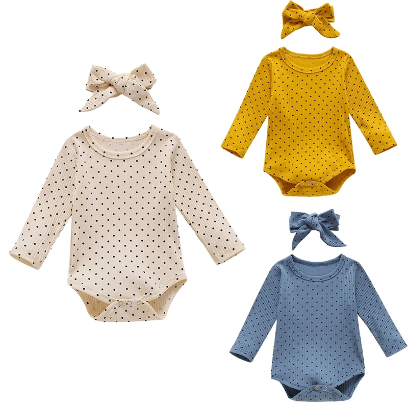 Комбинезон детский осенний в горошек на пуговицах с длинным рукавом 3-24 м |