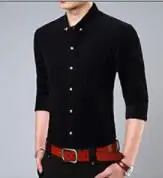 

Free Shipping solid color business shirt for middle-aged men long sleeve lapel shirt for men