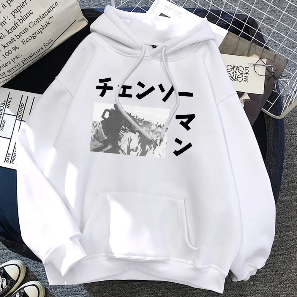 

Japan fear Anime Chainsaw Man Prints Men Sweatshirt Hip Hop O-Neck Menswear Autumn Fitness Sweatshirt Casual Pocket Mens Hoodies