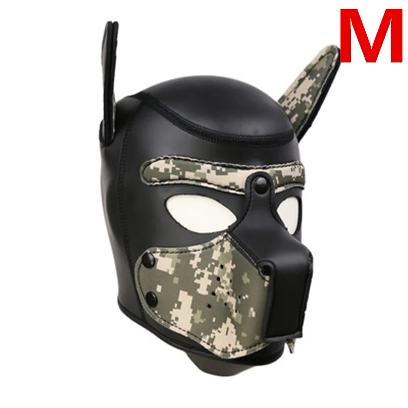 10 цветов M/L Сексуальная маскарадная ролевая маска для собаки на всю голову мягкая латексная резиновая маска для щенка - Цвет: Camouflage M