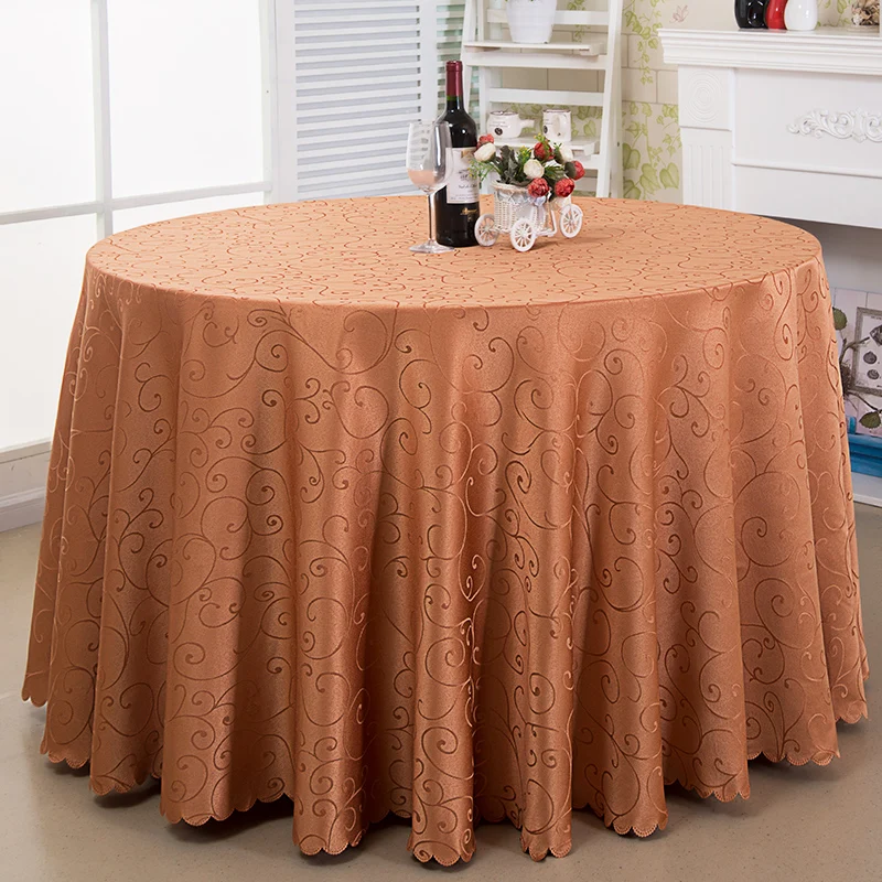 Свадебная вечеринка жаккардовая Полиэфирная Ткань Твердая круглая скатерть для