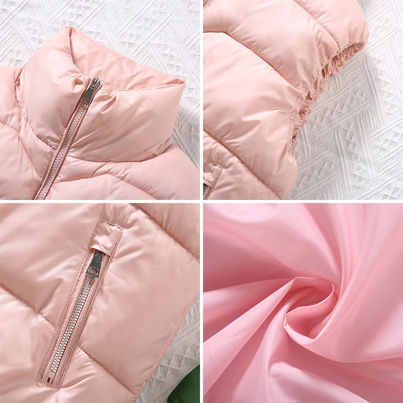 

Sleeveless Jacket Women Solid Zipper Pockets Stand Collar Ladies Casual Winter Vest Classic Short Style Waistcoat for Female