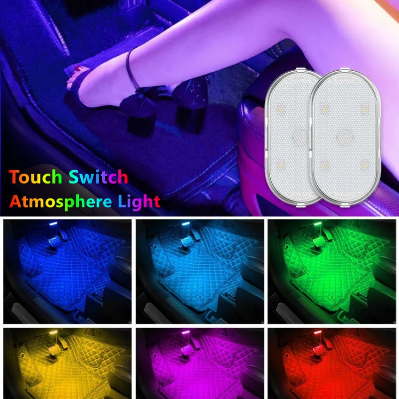 

LED Lamp Car Roof Reading Lamp Touch Night Light Mini USB Charging Light Car Lighting Atmosphere Light Car Interior Lights