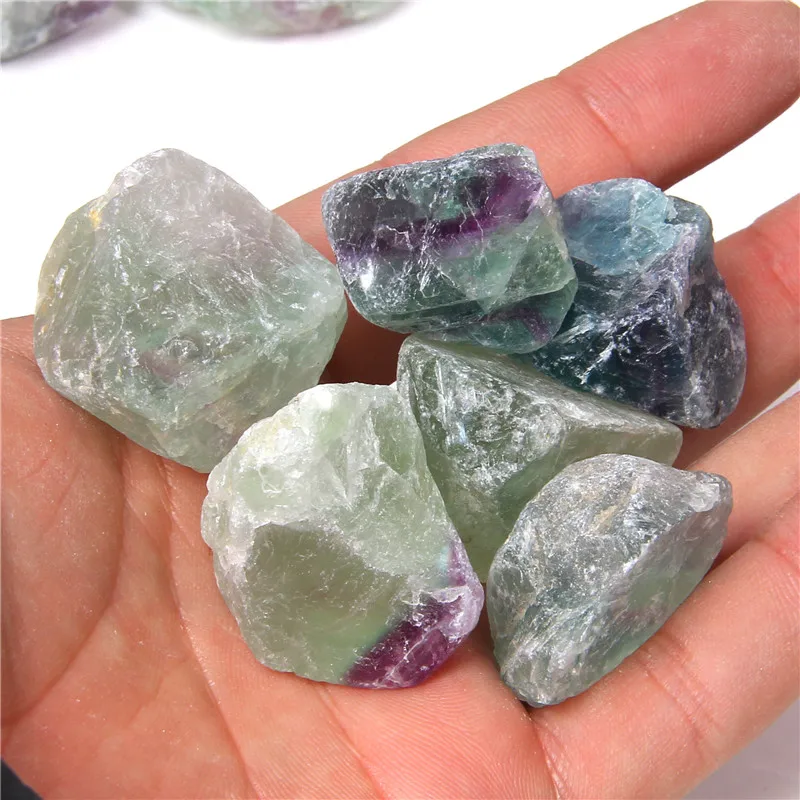 50 г натуральный флюорит камень бусины 20-35 мм грубая зеленая фиолетовая неровная