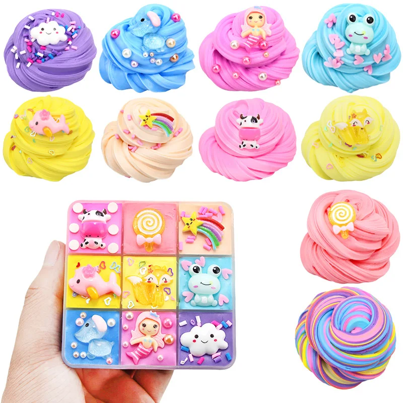 

120/180ml Hand Gum Fluffy Slime Clay Plasticine Kit Decompression Cotton Slime Kits Rubber Mud Toy Stress Relief Toy For Kids