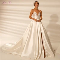 julia kui elegant off the shoulder ball gown wedding dress lustrous satin court train bridal gowns