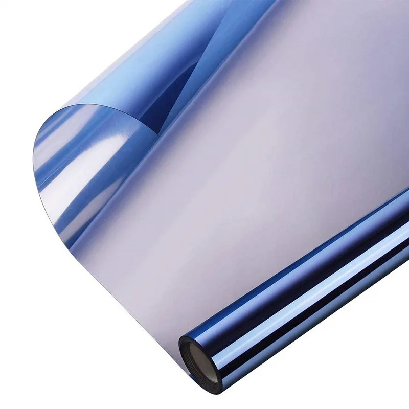 7 м Длина Темно-Синий Серебряный термоконтроль стеклянная пленка самоклеящаяся