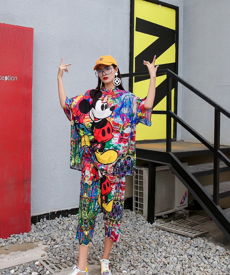 Vefadisa Модный женский комплект размера плюс с мультяшным принтом лето 2020 женская