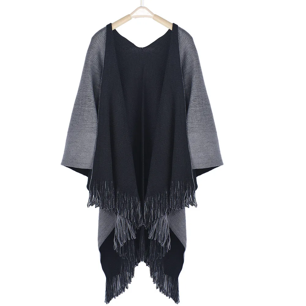 Женское Вязаное пончо и накидки стильное большого размера из кашемира пашмины