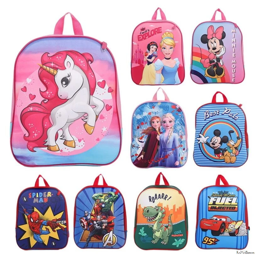 Детский Школьный рюкзак Disney для мальчиков и девочек Модный ранец с героями
