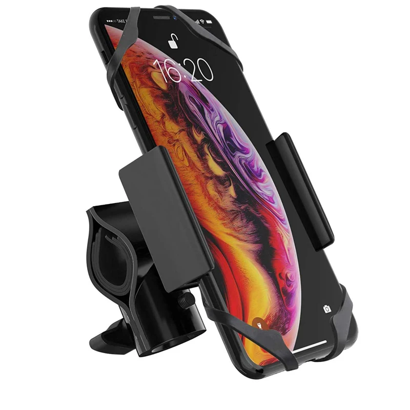 XMXCZKJ Phone Holder Mount for Bike Handlebar Motocycle Cell Phone Clamp, Scooter Phone Mount for iPhone 12 With Metal  Base