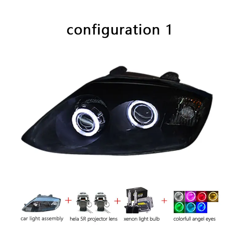 Sanvi Автомобильная фара в сборе для hyundai Coupe 2002-2006 с дальним и низким пучком HID проектор Объектив светодиодный DRL - Цвет: Configuration1