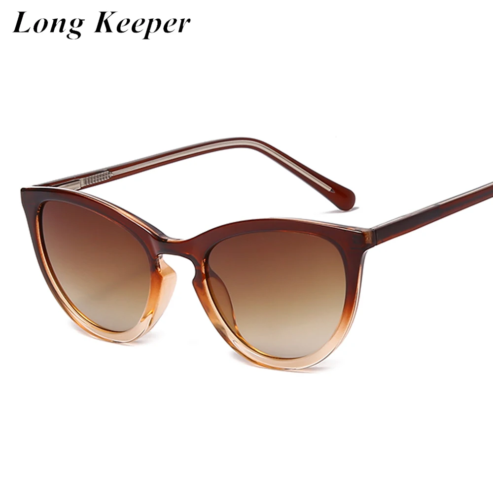 

Очки солнцезащитные женские «кошачий глаз», модные брендовые дизайнерские винтажные дорожные очки с градиентом, коричневые