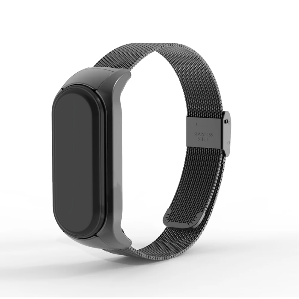 

Миланский ремешок для Xiaomi mi band 6/5/4/3 металлический ремешок xiaomi ремешок Пряжка из нержавеющей стали браслеты унисекс серебристый розовый