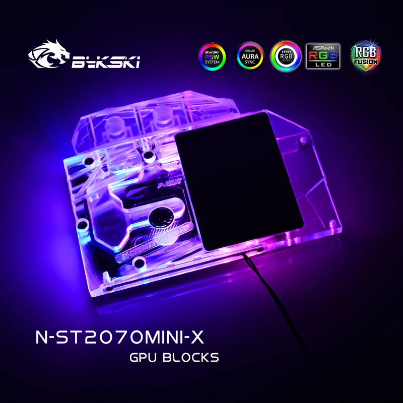 Водяной блок Bykski для ZOTAC RTX2070 8GD6 MINI OC/RTX 2060 AMP/RTX Super Mini/2070 нагнетатель/крышка из