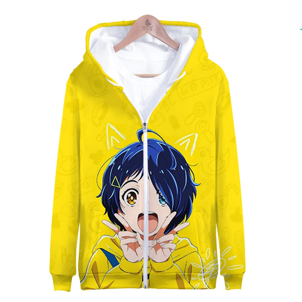 

New Anime Wonder Egg Priority 3D Print Zipper Hoodie Men Women Sweatshirts Harajuku Oversized Streetwear Boys Kawaii Girls Tops