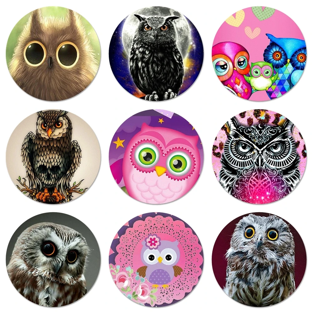lovely owl animal Badge Brooch Pin Accessories For Clothes Backpack Decoration gift 58mm
