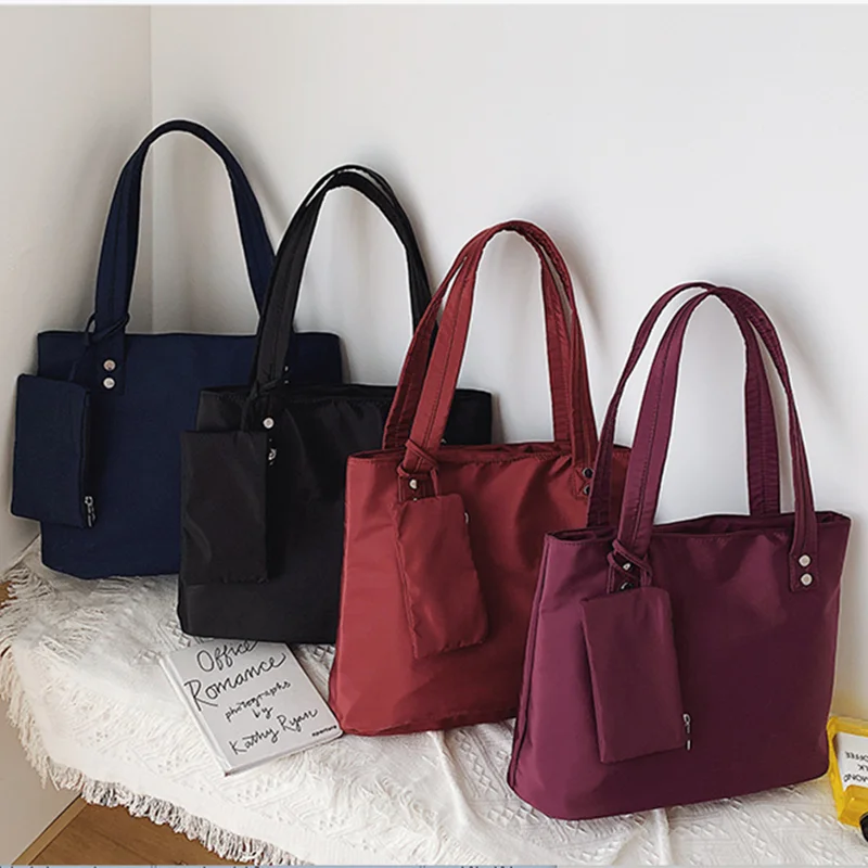 

Oxford Large Capacity Long Shoulder Handbag Shopping Tote Bag Beach Top-handle Bags 2 Piece Set Women Designer Nylon Handbags