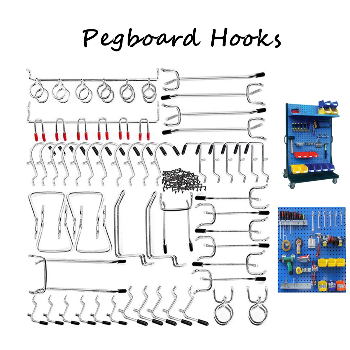 

A Set Pegboard Hooks Hole Shelf Hooks Assortment Organizing Hange Kit Market Storage Hanging Tool Hooks