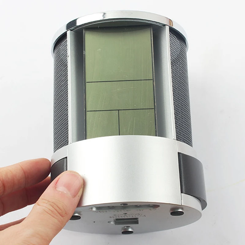 

Brand New Digital LCD Alarm Clock Mesh Pen Holder Container Time Temp Calendar