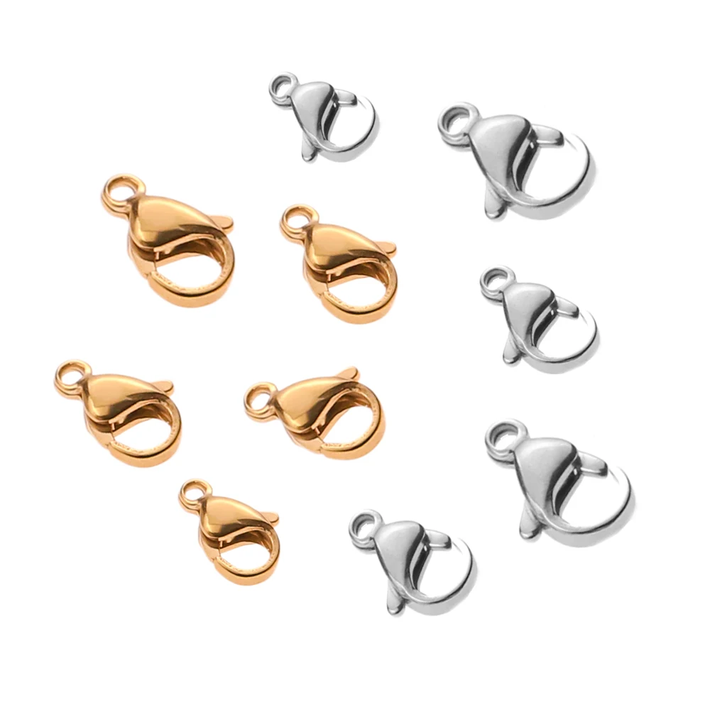

20pcs Grade A Stainless Steel Lobster Clasps Claw Clasps for Bracelet Necklace Jewelry Making Findings 9mm-15mm