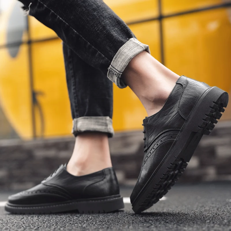 Мужская обувь из натуральной кожи Сезон осень-зима Визуально увеличивающая рост