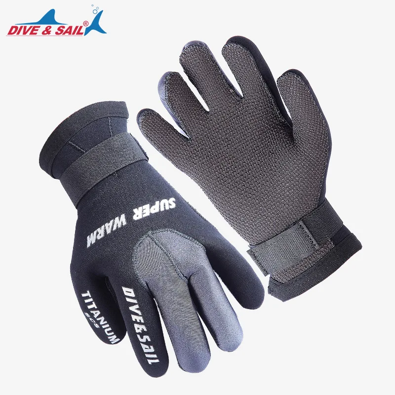Мужские и женские 3 мм неопреновые перчатки для дайвинга с полным пальцем против