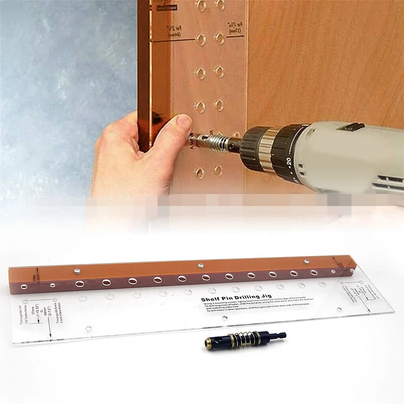 

Reaming Shelf Pin Furniture Woodworking Hinge Mounting Multifunctional Cabinet Door Installation Locator Bit Drilling Jig Tool