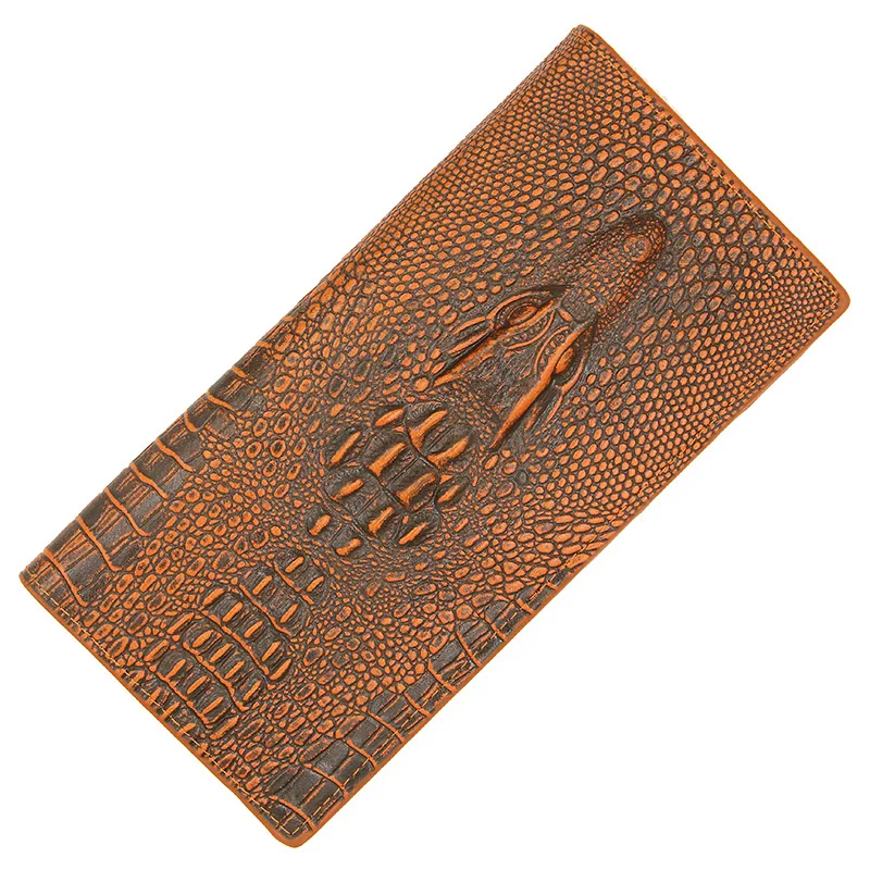 mens wallets alligators carteras thin mens wallet pu leather clutch made of crocodile pattern long purse portafoglio uomo free global shipping