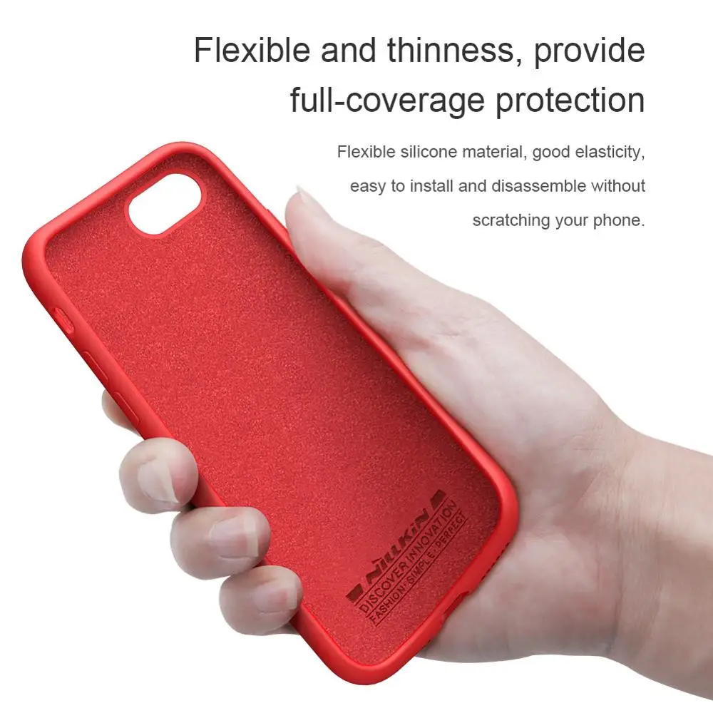 

For iphone 8 Case Fundas iphone se 2020 casing For iphone 7 NILLKIN FLEX Liquid Silicone Case Soft Back cover case bag bumper
