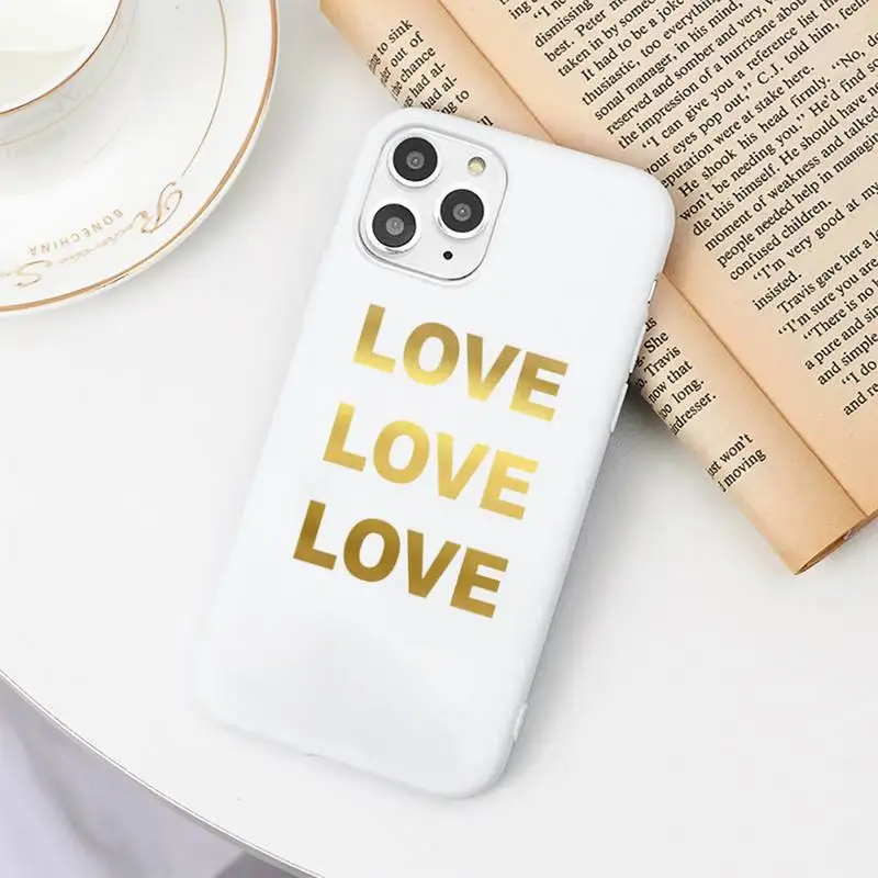 

Golden leaf flower love leopard print Phone Case Candy Color for iPhone 6 7 8 11 12 s mini pro X XS XR MAX Plus